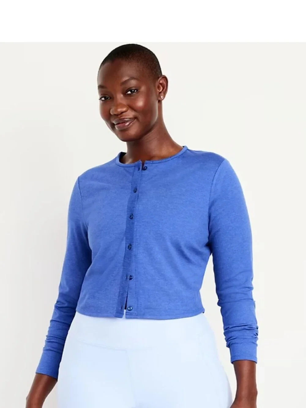 Old Navy CloudComfy Cropped Cardigan Blue M NEW